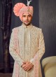 Jacket Style Art Silk Sherwani For Dulha